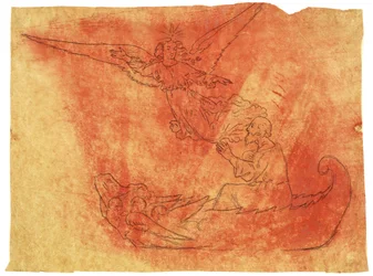Voyage of Life：Old Age、c.1840（トレーシングペーパーに鉛筆）での人物の追跡